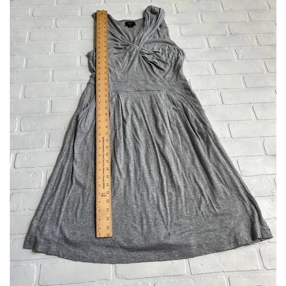Deletta Anthropologie Gray Jersey Knit Stretch Comfortable Dress Pockets -sz M - Picture 5 of 6